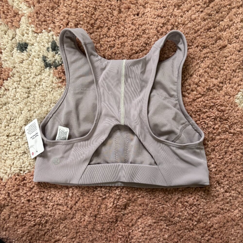 Lululemon NWT Tough Train High Neck Bra Mauve Grey / Light Sage Womens Size 6 - Picture 7 of 10